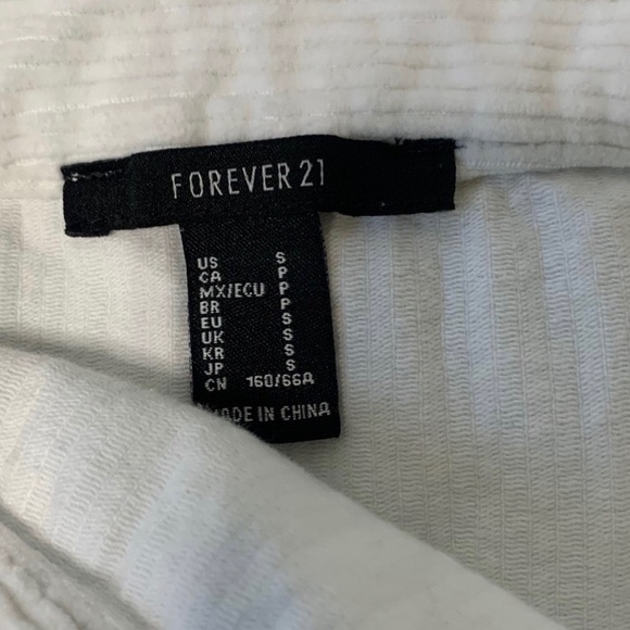 Forever 21 High Waisted White Corduroy Mini Skirt - Picture 3 of 4